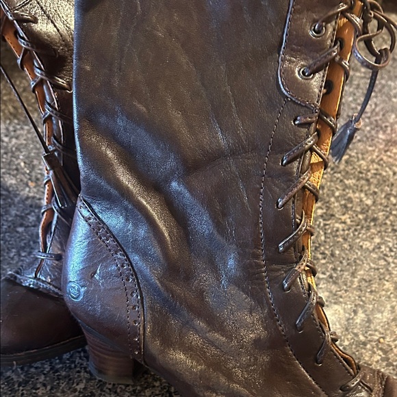 Born Brown Leather Lace-Up Boots - Picture 3 of 10